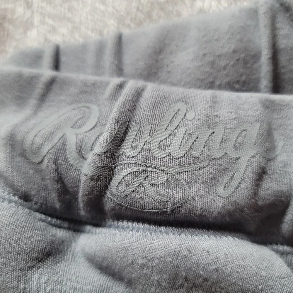 Rawlings Mens Gray Athletic Training Pants Zipper Pockets Tapered Leg Sz L